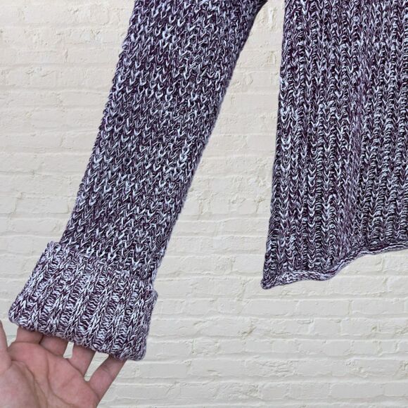 PINK Victoria's Secret XS Purple Marled Knit Oversized Cropped Sweater - Picture 7 of 15